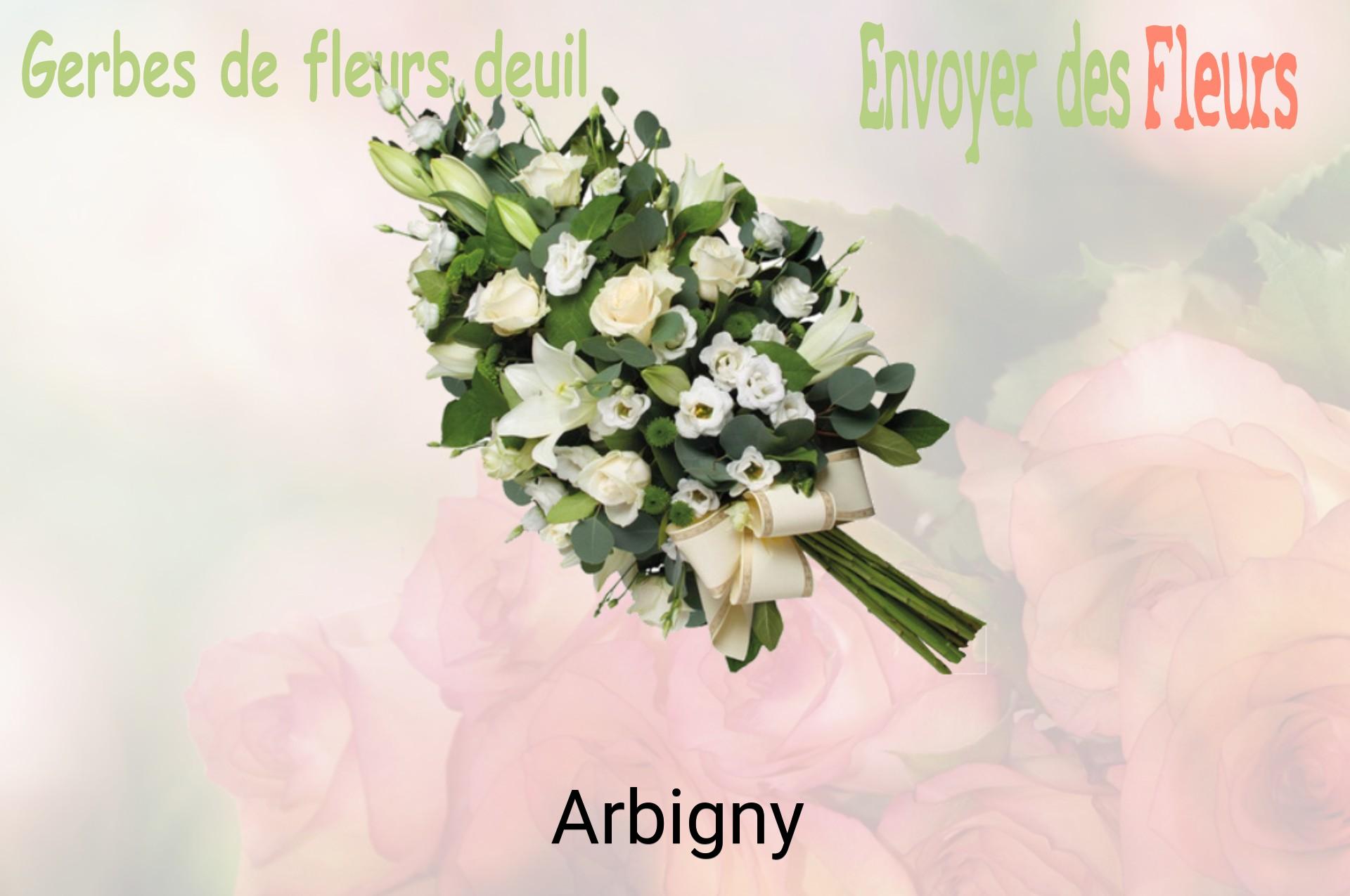 Gerbe de fleurs de deuil livrée à Arbigny